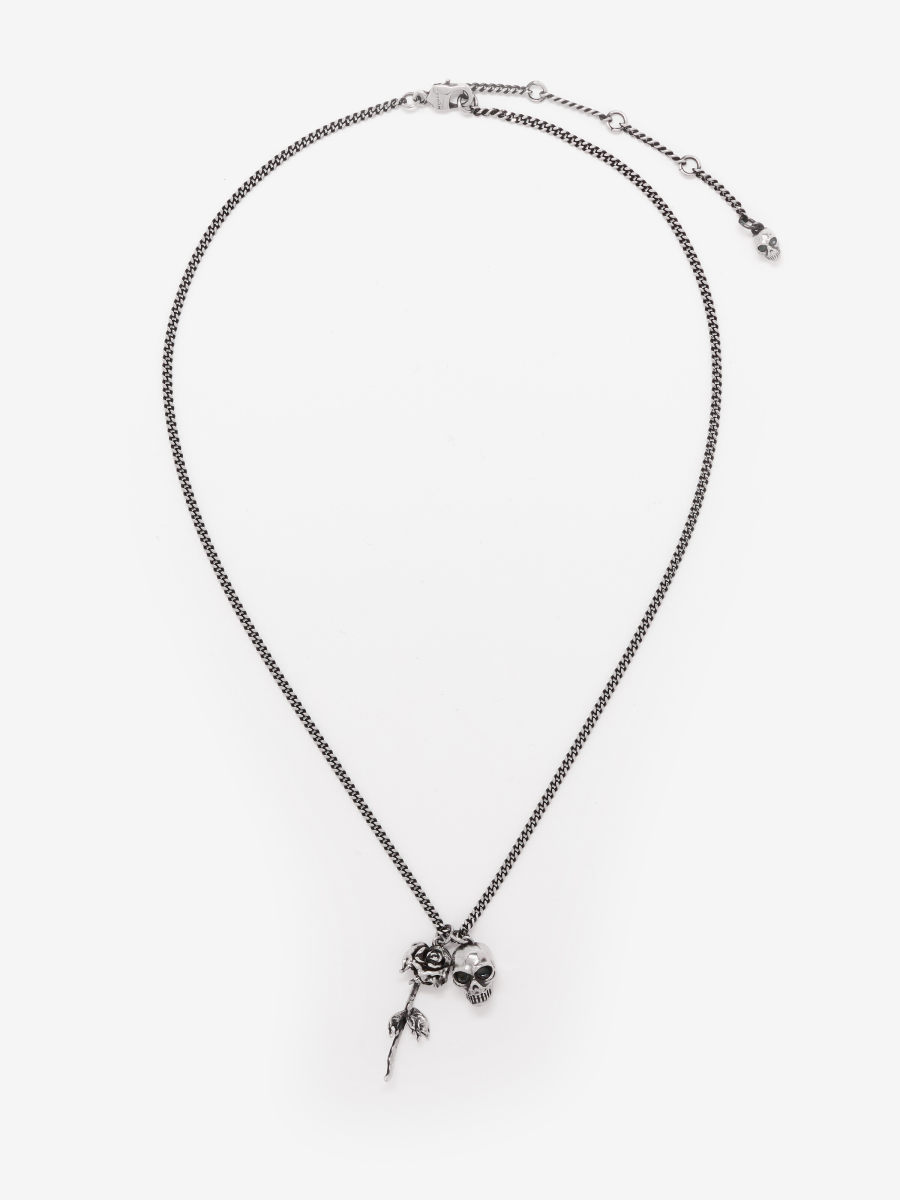 ALEXANDER MCQUEEN - Skull & Dipped Rose Necklace - Item 823325J161N0446